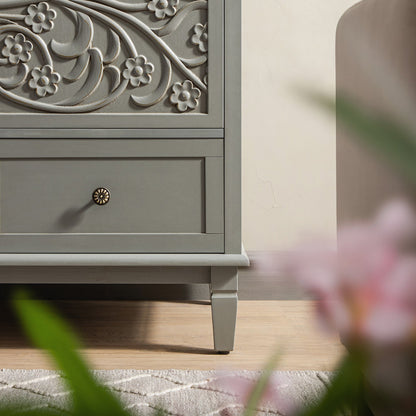 Chantilly Mid Grey Carved Double Wardrobe