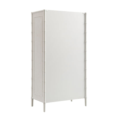 Elstowe Faux Bamboo Double Wardrobe, Shaded White
