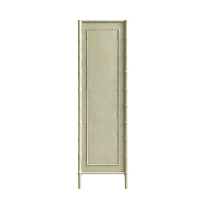 Elstowe Faux Bamboo Double Wardrobe, Sage Green