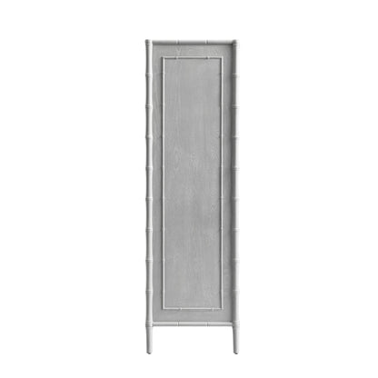 Elstowe Faux Bamboo Double Wardrobe, Warm Grey