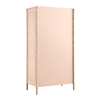 Elstowe Faux Bamboo Double Wardrobe, Nude Pink