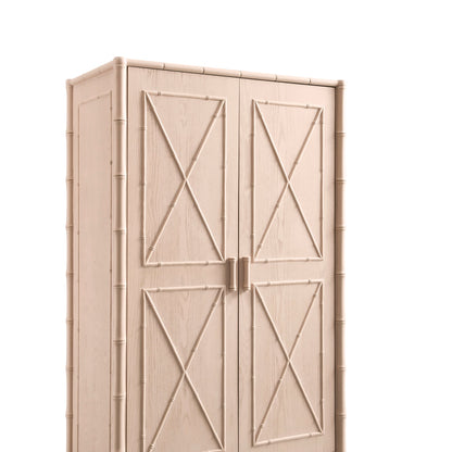 Elstowe Faux Bamboo Double Wardrobe, Nude Pink