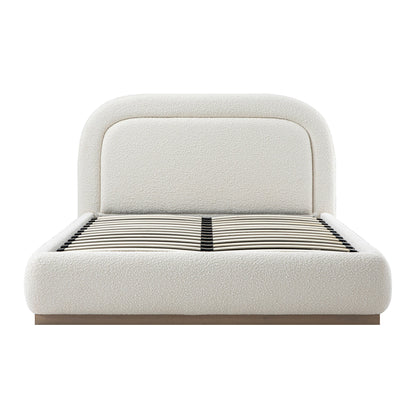 Luella Upholstered Wooden Plinth Base Storage Bed, Ecru Boucle
