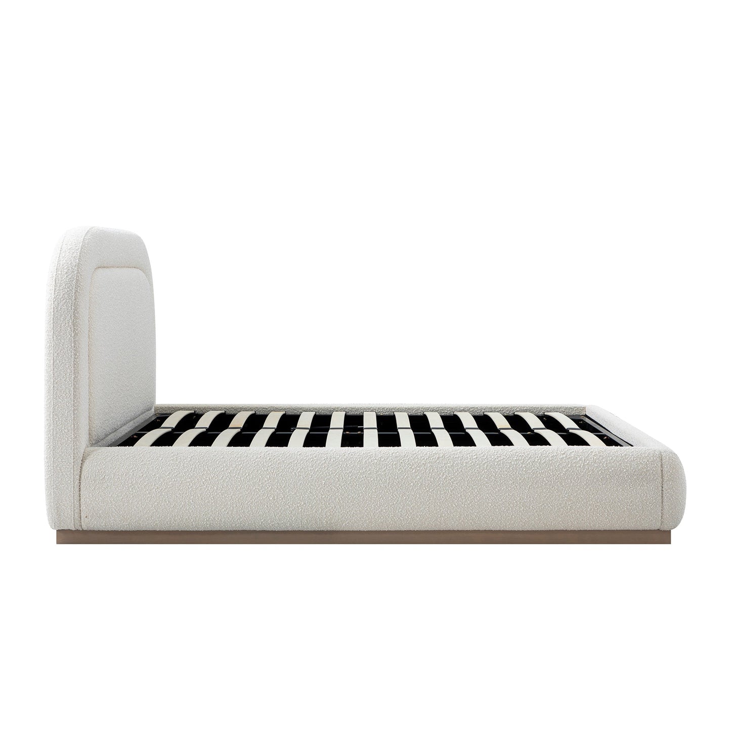 Luella Upholstered Wooden Plinth Base Storage Bed, Ecru Boucle