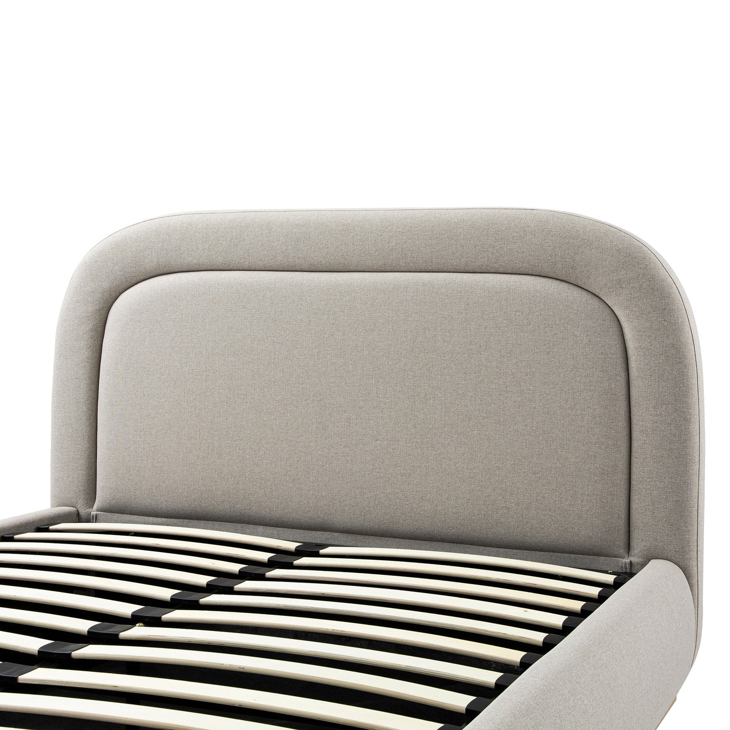 Luella Upholstered Wooden Plinth Base Storage Bed, Sand Fabric