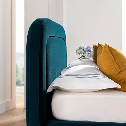 Luella Upholstered Wooden Plinth Base Storage Bed, Teal Velvet