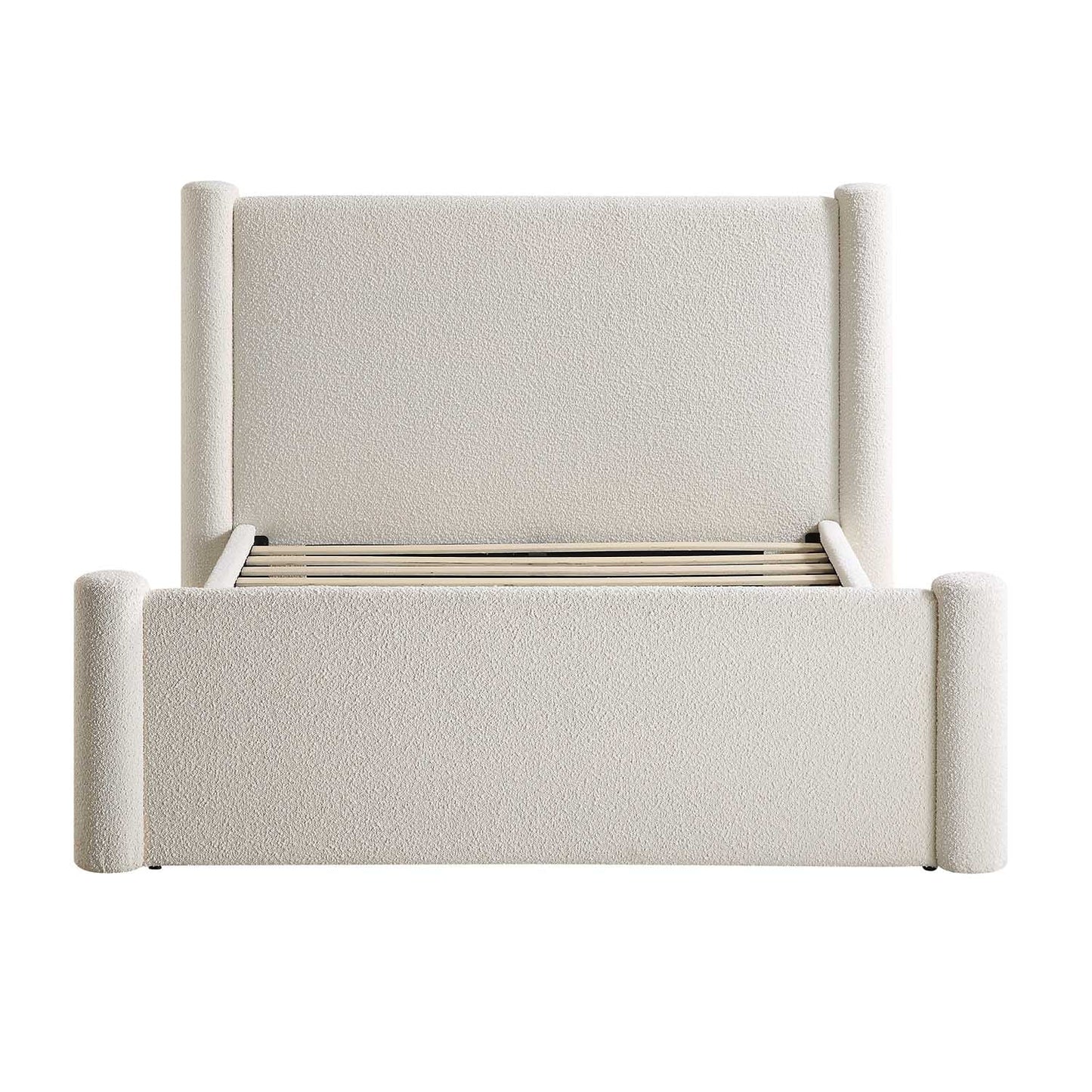 Galerie Beige Boucle Pillar Upholstered Bed