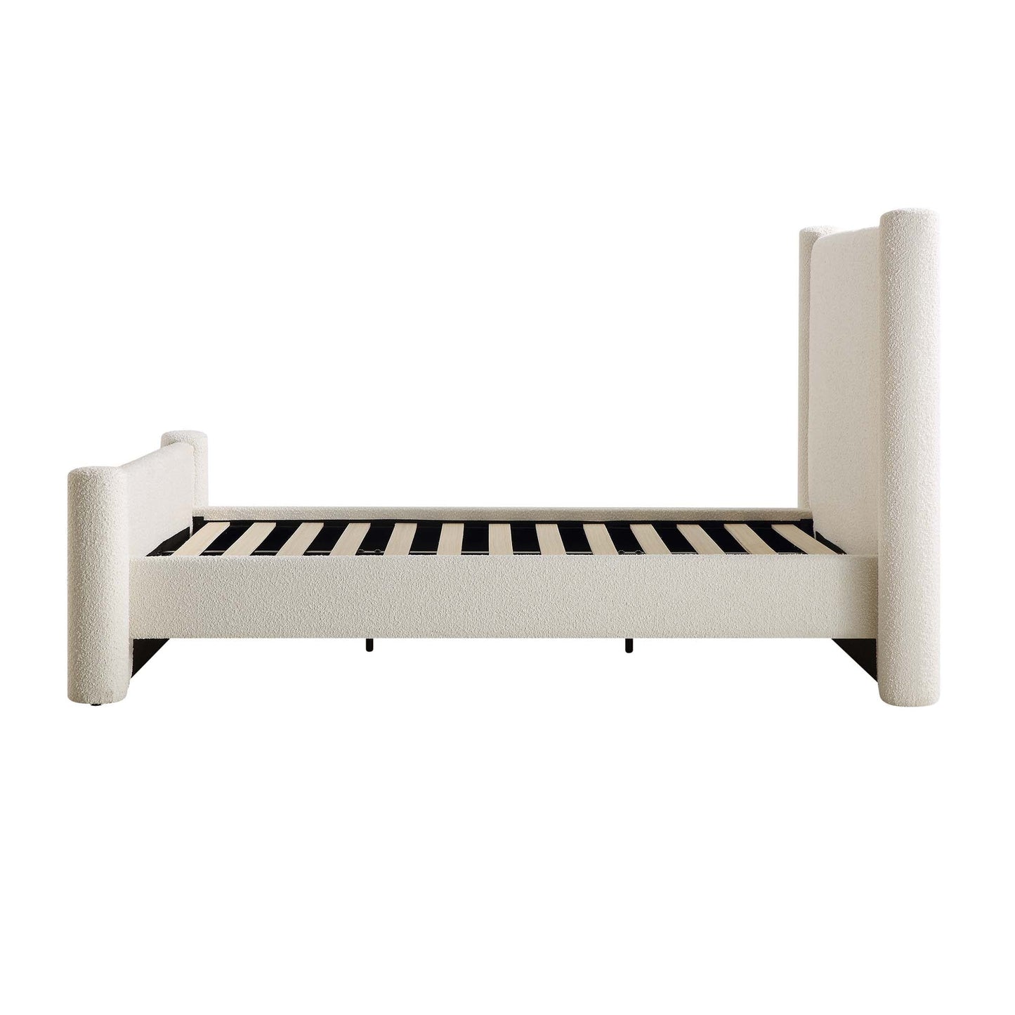 Galerie Beige Boucle Pillar Upholstered Bed