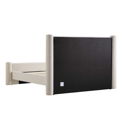 Galerie Beige Boucle Pillar Upholstered Bed