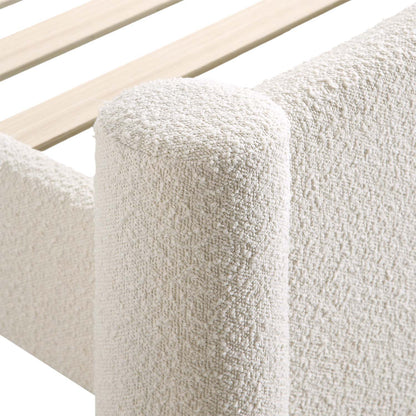 Galerie Beige Boucle Pillar Upholstered Bed