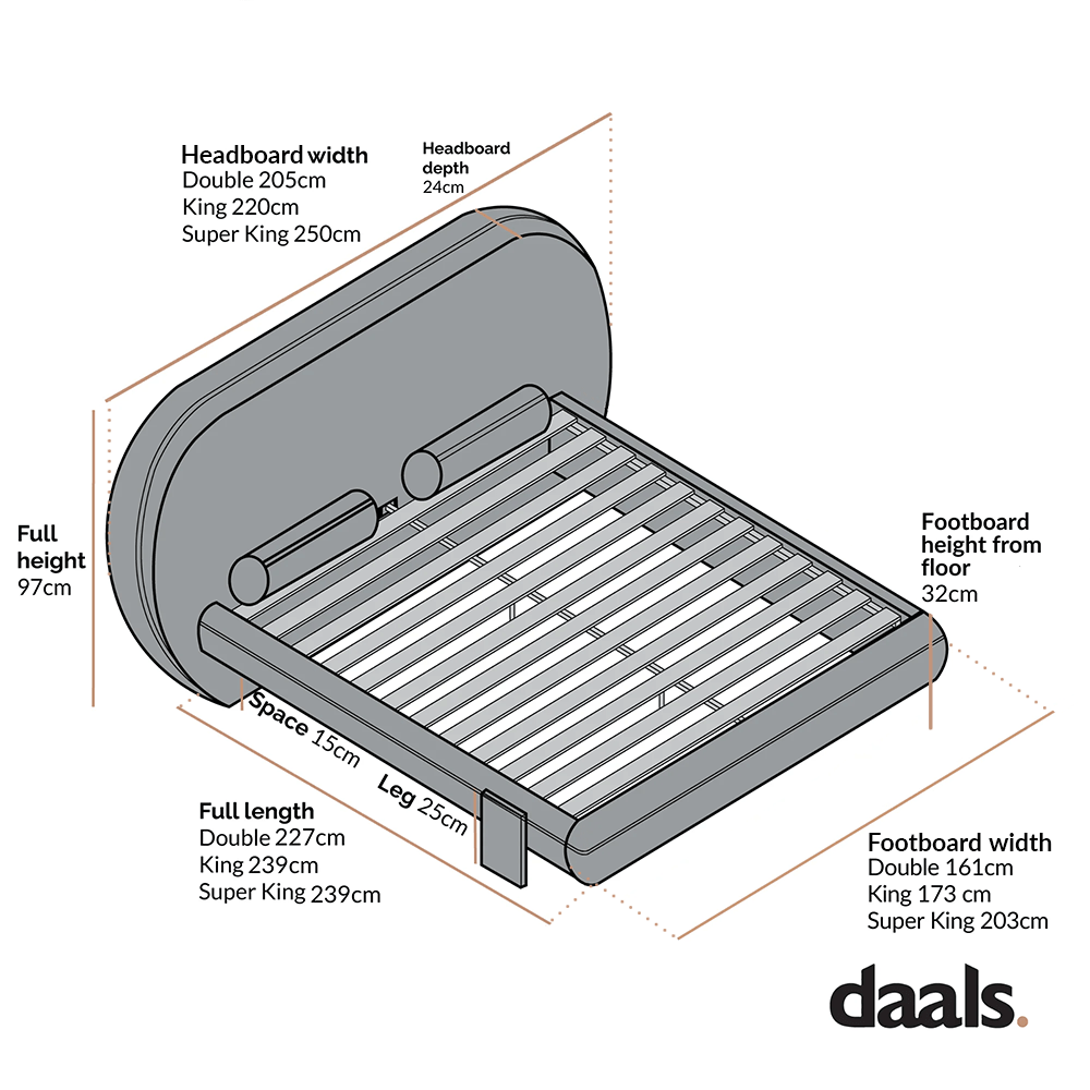 Elystan Oval Headboard Upholstered Bed, Warm Beige Fabric