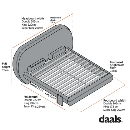 Elystan Oval Headboard Upholstered Bed, Olive Green Fabric