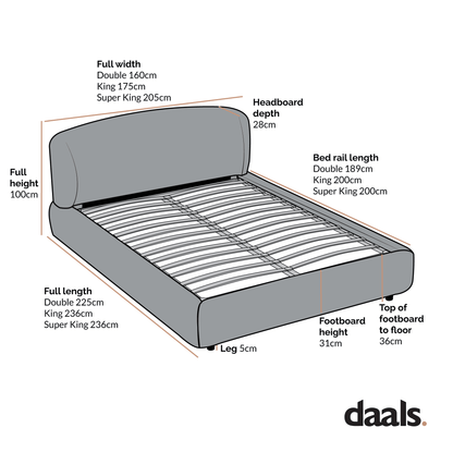 Constance Winged Headboard Ottoman Storage Bed, Beige Linen