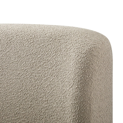 Constance Winged Headboard Ottoman Storage Bed, Light Taupe Boucle