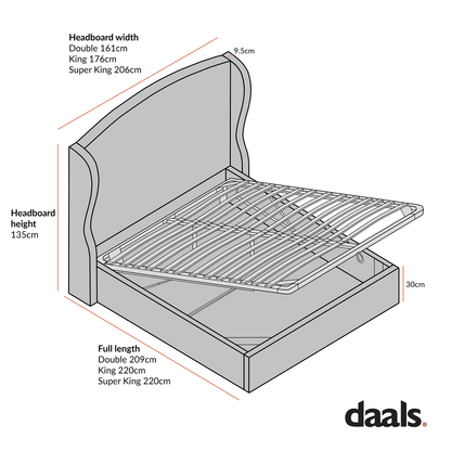 Kimberly Winged Upholstered Storage Bed, Sand Fabric