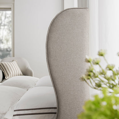 Kimberly Winged Upholstered Storage Bed, Sand Fabric
