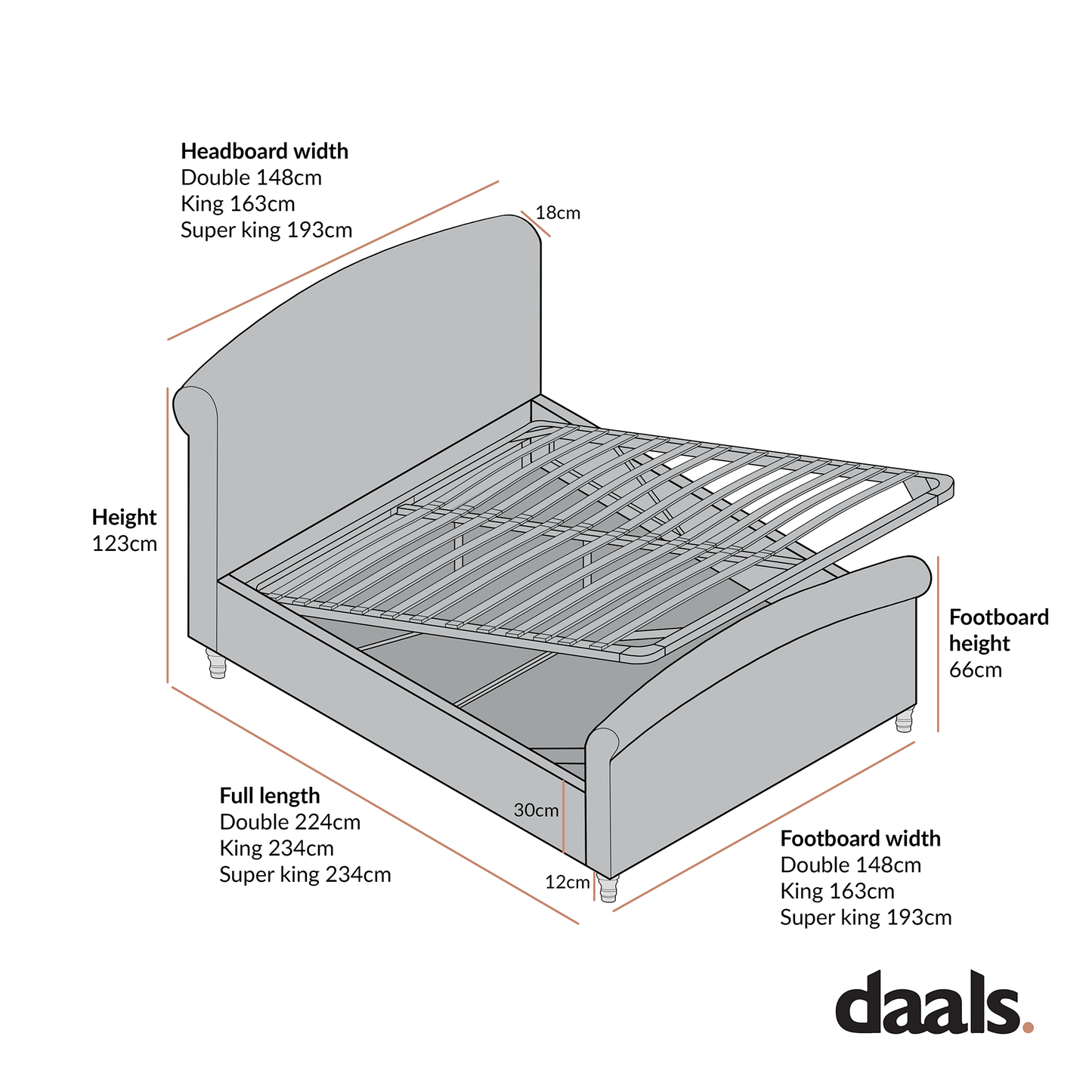 Porchester Ottoman Storage Sleigh Bed, Oatmeal Woven Textured Fabric