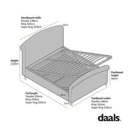 Porchester Ottoman Storage Sleigh Bed, Rosewater Pink Fabric