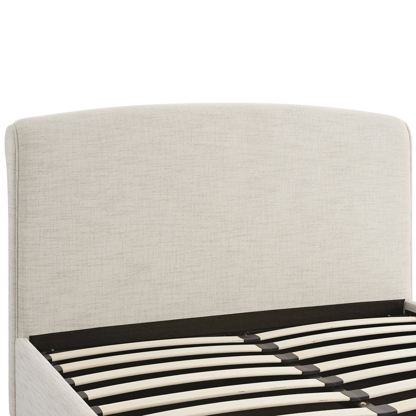 Porchester Ottoman Storage Sleigh Bed, Oatmeal Woven Textured Fabric