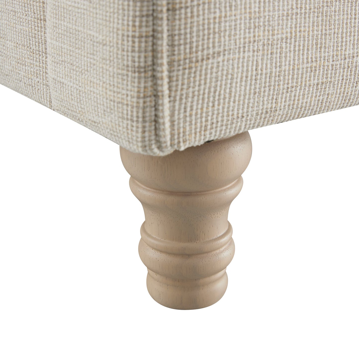 Porchester Ottoman Storage Sleigh Bed, Oatmeal Woven Textured Fabric