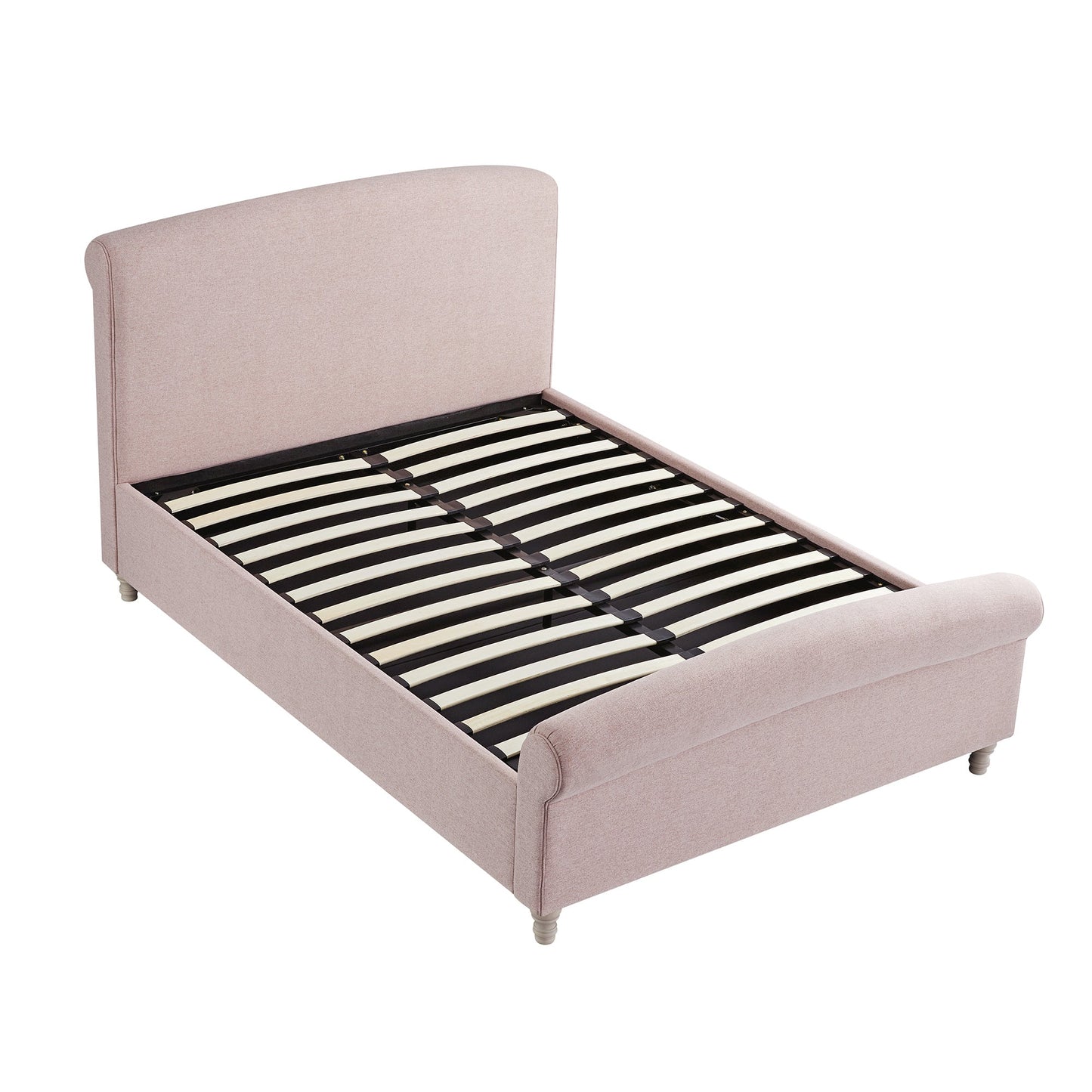 Porchester Ottoman Storage Sleigh Bed, Rosewater Pink Fabric