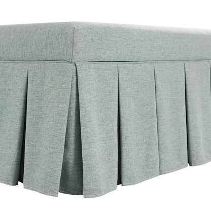 Egerton Box-Pleat Storage Bench, Pale Aqua Brushed Fabric