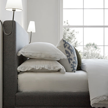 Egerton Box-Pleat Ottoman Storage Bed, Charcoal Brushed Fabric