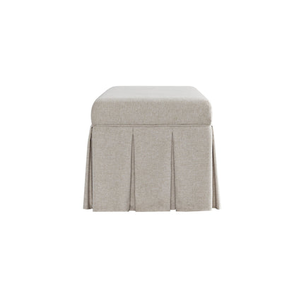 Egerton Box-Pleat Storage Bench, Oatmeal Brushed Fabric