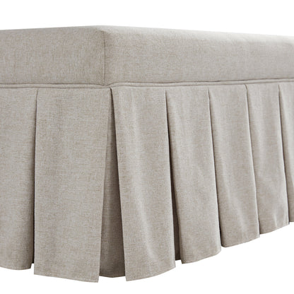 Egerton Box-Pleat Storage Bench, Oatmeal Brushed Fabric