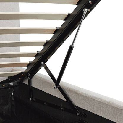 Egerton Box-Pleat Ottoman Storage Bed, Oatmeal Brushed Fabric