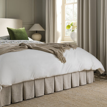 Egerton Box-Pleat Ottoman Storage Bed, Oatmeal Brushed Fabric