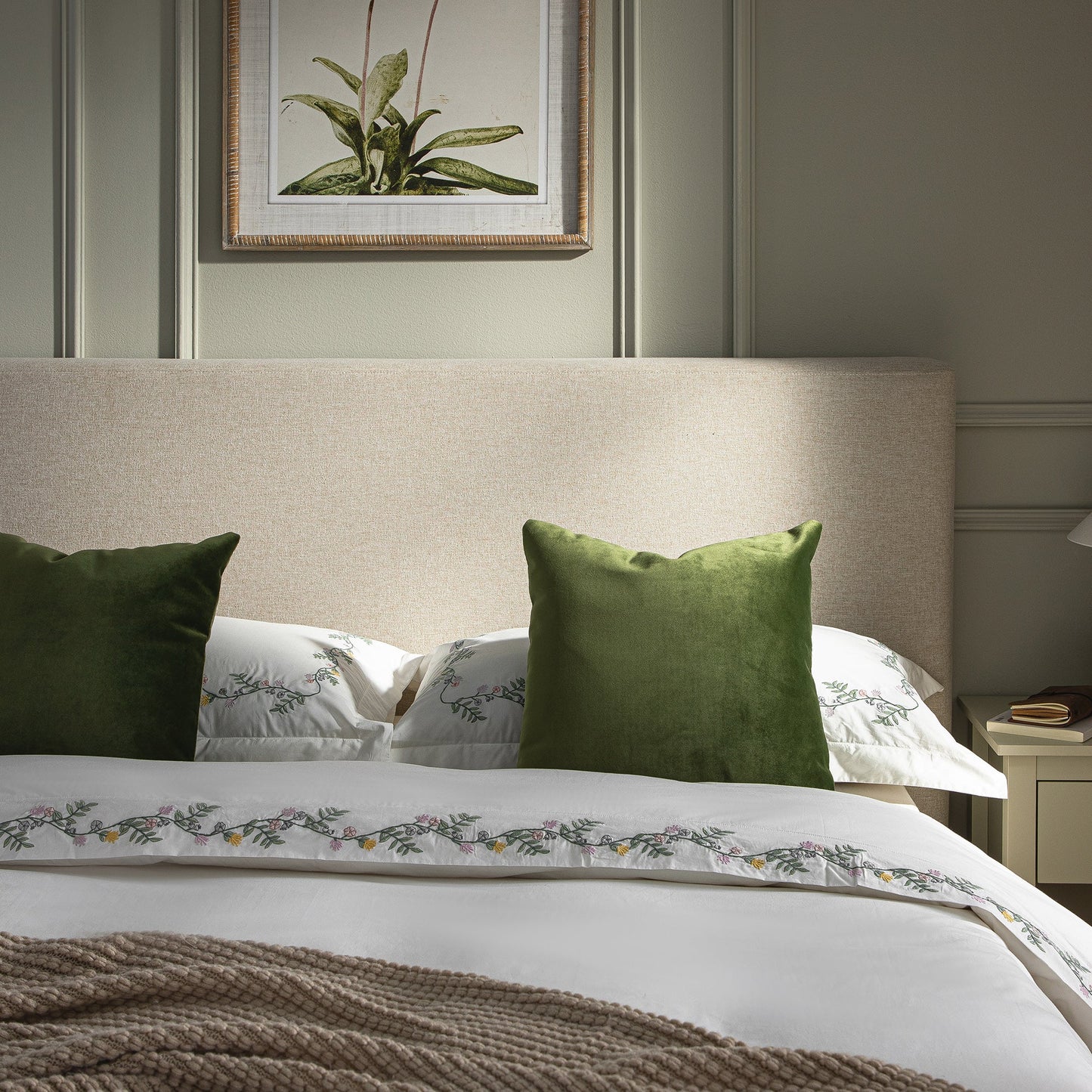 Egerton Box-Pleat Ottoman Storage Bed, Oatmeal Brushed Fabric