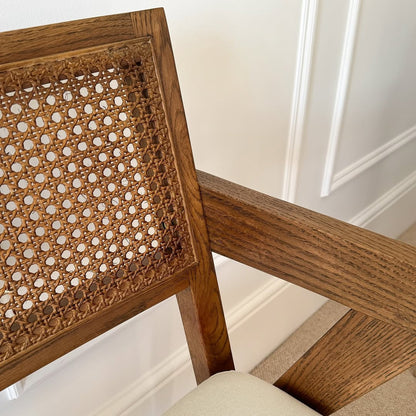 Phoenix Accent Chair - Smoked Wood & Ecru