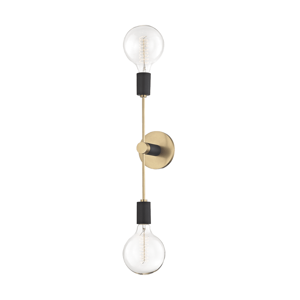 Astrid 2 Light Wall Sconce - Aged Brass | Outlet