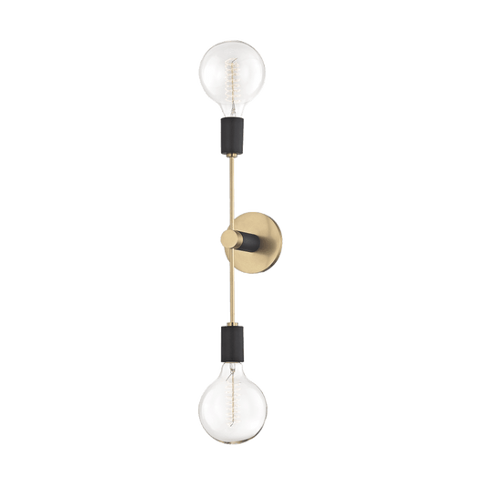 Astrid 2 Light Wall Sconce - Aged Brass | Outlet