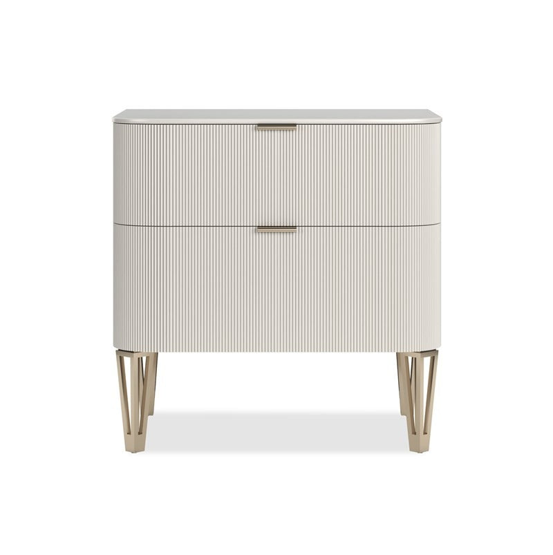 True Love 2 Drawer Small Bedside Table - Matte Pearl