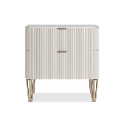 True Love 2 Drawer Small Bedside Table - Matte Pearl