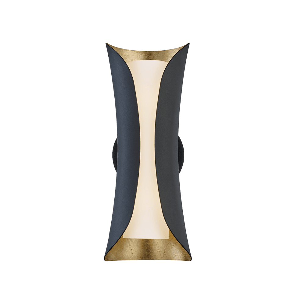 Josie 2 Light Wall Sconce - Black & Gold Leaf