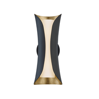 Josie 2 Light Wall Sconce - Black & Gold Leaf