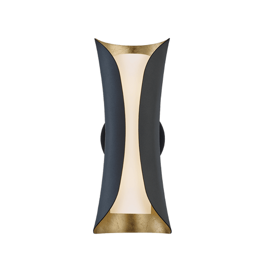 Josie 2 Light Wall Sconce - Black & Gold Leaf