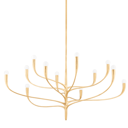 Labra 12 Light Chandelier - Vintage Gold Leaf