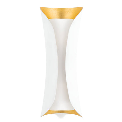 Josie 2 Light Wall Sconce - White & Gold Leaf
