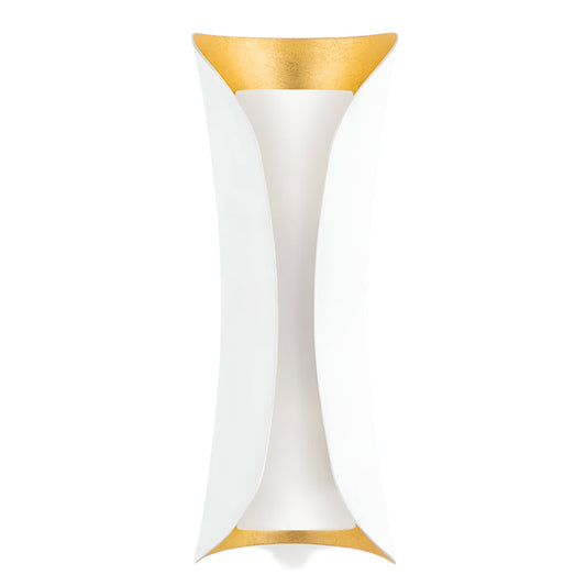 Josie 2 Light Wall Sconce - White & Gold Leaf
