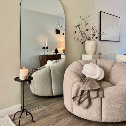 Sia Swivel Chair - Buff