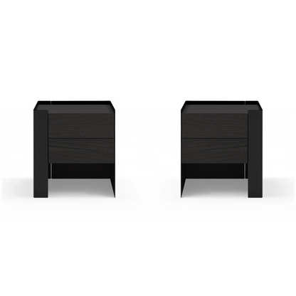 Tunica Pair of Bedside Tables - Black Oak