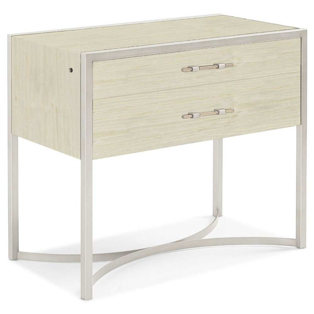 Modern Remix Large Bedside Table - Pearl