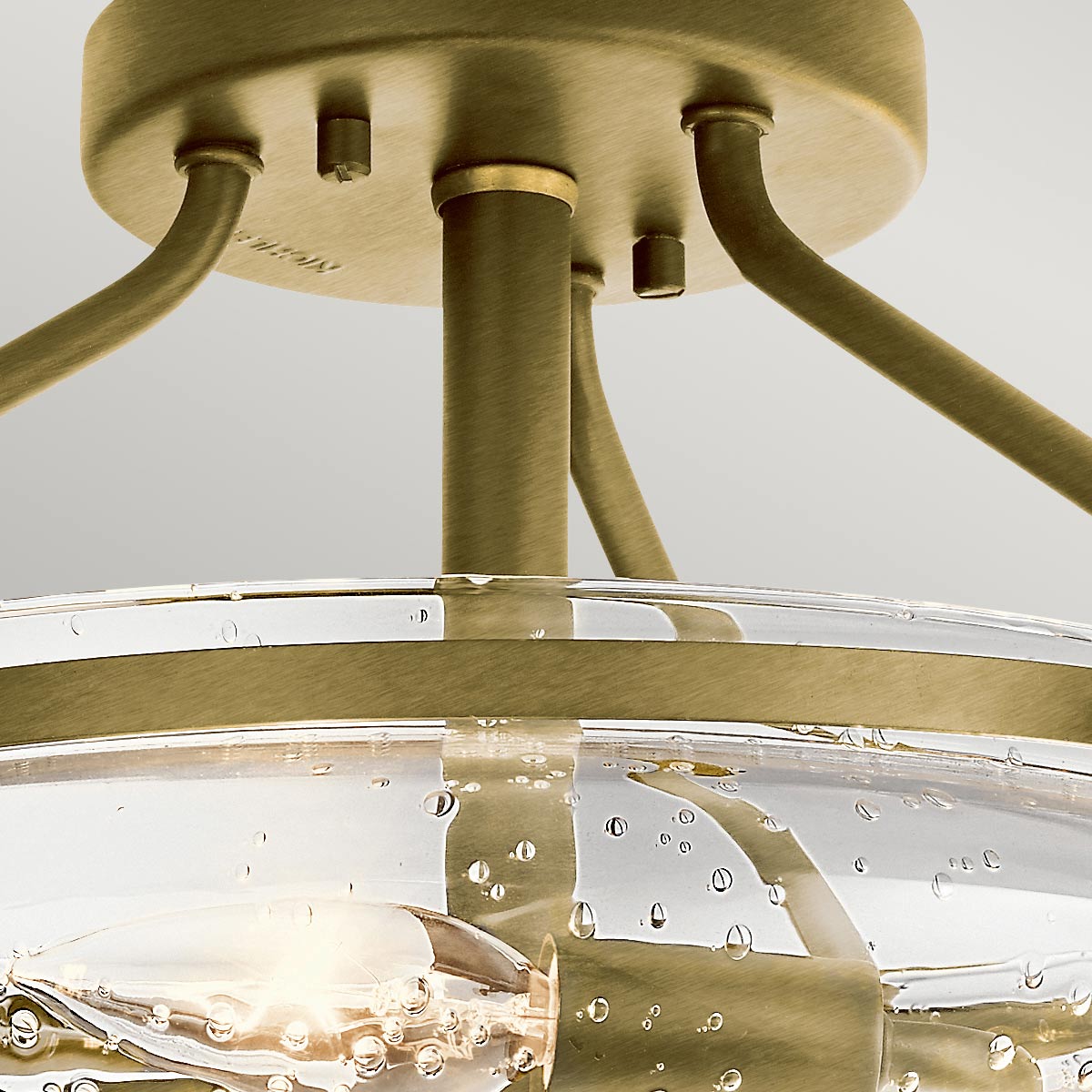 Belle 3 Light Semi-Flush- Brushed Natural Brass