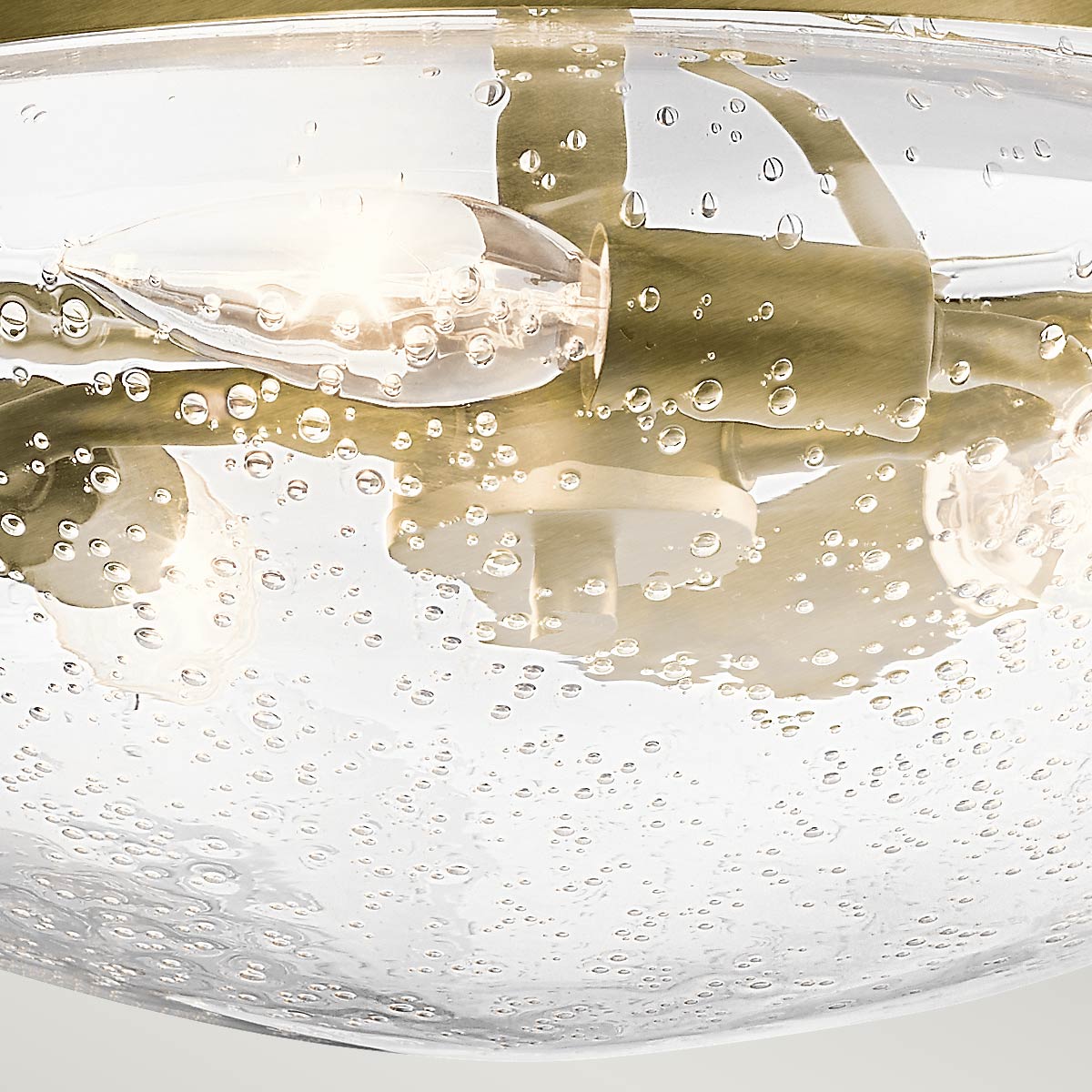 Belle 3 Light Semi-Flush- Brushed Natural Brass