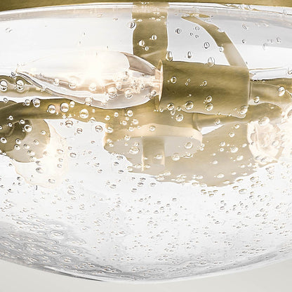 Belle 3 Light Semi-Flush- Brushed Natural Brass