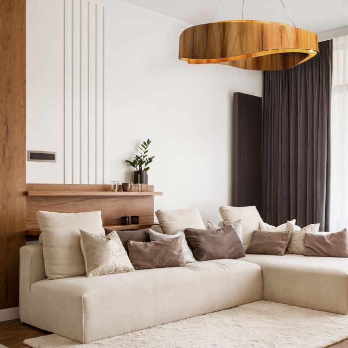 Horizon LED Ring Pendant - Teak